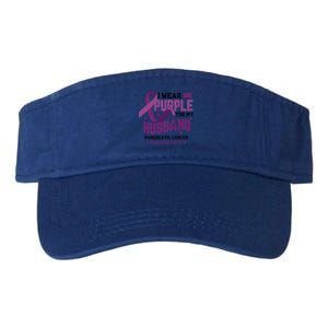 Wear Purple For Husband Pancreatic Cancer Awareness Graphic Great Gift Valucap Bio-Washed Visor