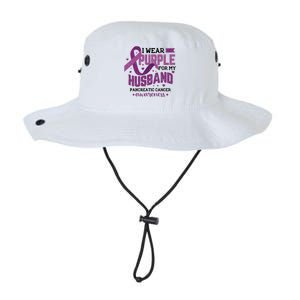 Wear Purple For Husband Pancreatic Cancer Awareness Graphic Great Gift Legacy Cool Fit Booney Bucket Hat