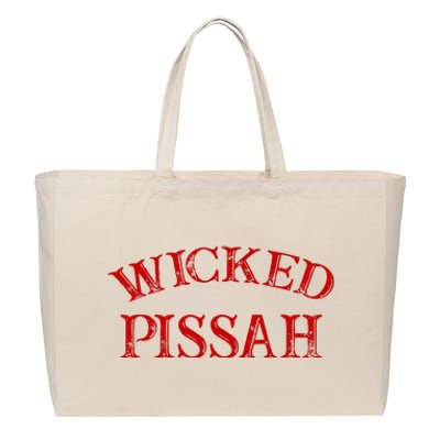 Wicked Pissah Funny Pisser Boston New England Southie Cotton Canvas Jumbo Tote