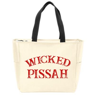 Wicked Pissah Funny Pisser Boston New England Southie Zip Tote Bag