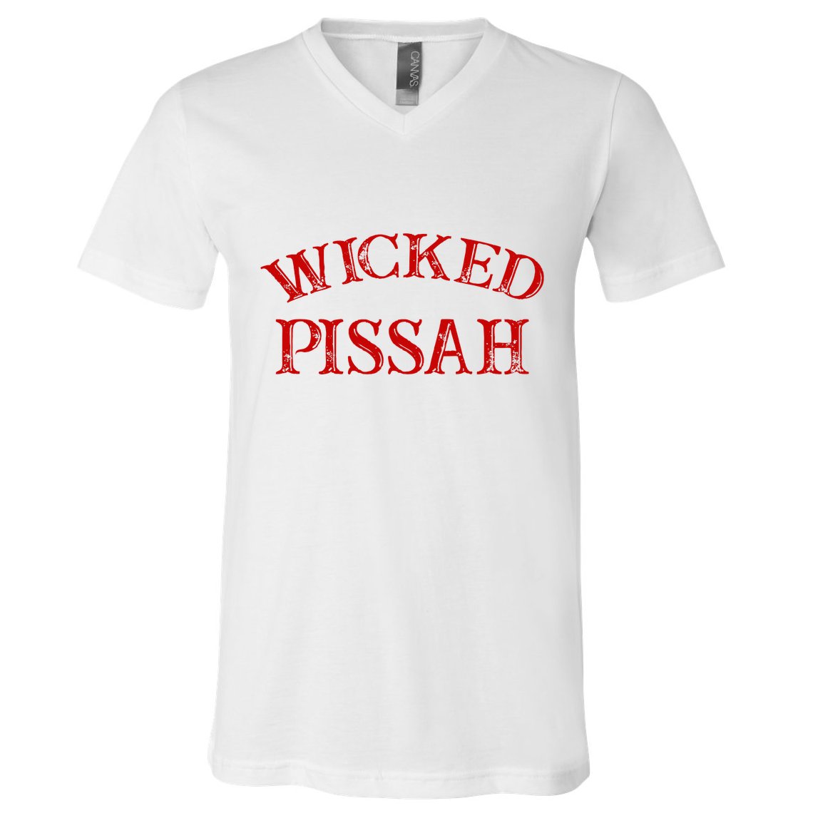 Wicked Pissah Funny Pisser Boston New England Southie V-Neck T-Shirt