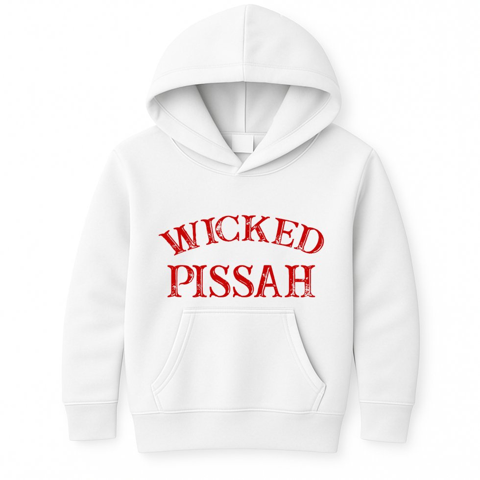 Wicked Pissah Funny Pisser Boston New England Southie Kids Hoodie