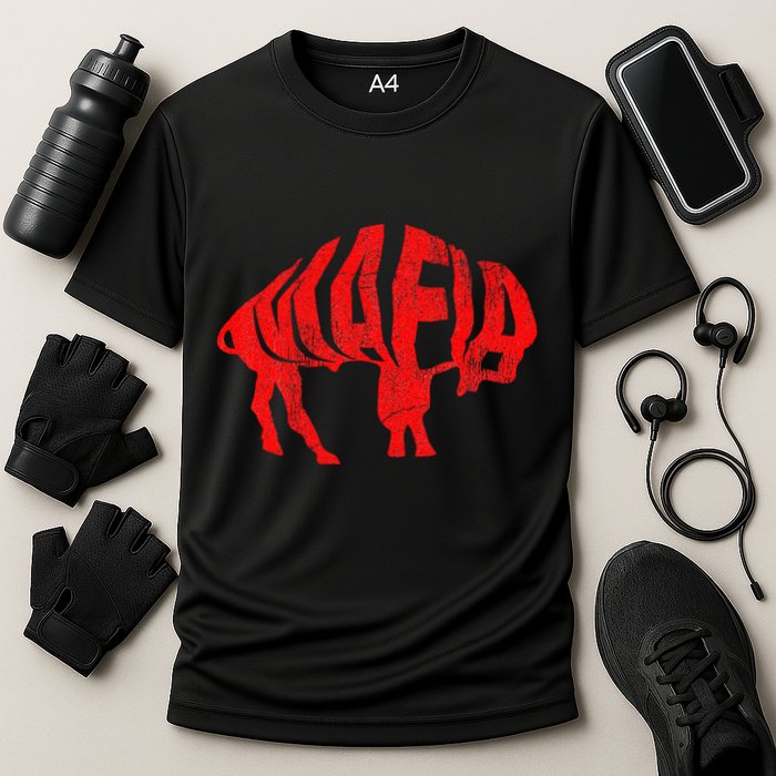 Wny Pride Faded Red Buffalo Performance Shirt