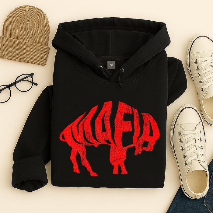 Wny Pride Faded Red Buffalo Hoodie