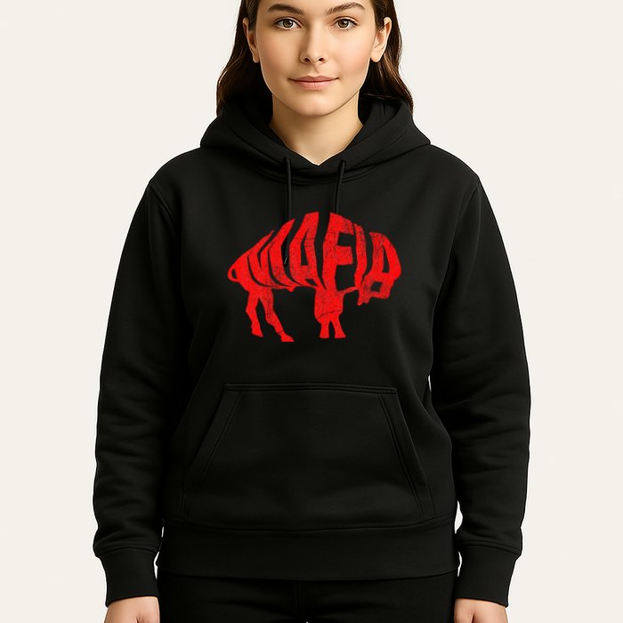 Wny Pride Faded Red Buffalo Hoodie