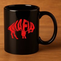 Wny Pride Faded Red Buffalo 11oz C Handle Ceramic Mug