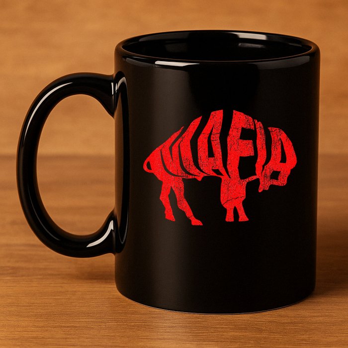 Wny Pride Faded Red Buffalo 11oz C Handle Ceramic Mug
