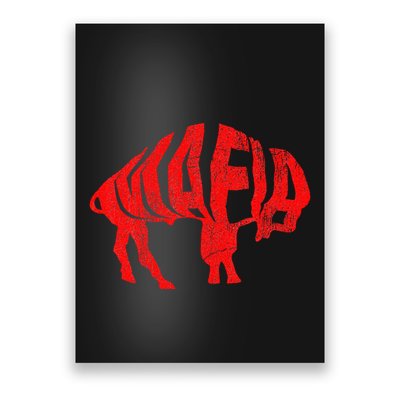 Wny Pride Faded Red Buffalo Poster