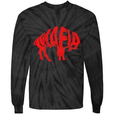 Wny Pride Faded Red Buffalo Tie-Dye Long Sleeve Shirt