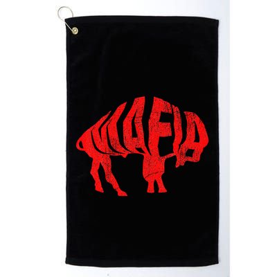 Wny Pride Faded Red Buffalo Golf Towel