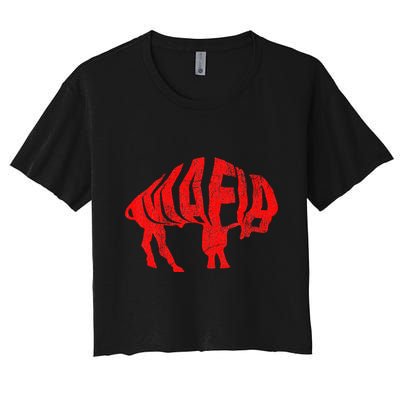 Wny Pride Faded Red Buffalo Crop Top