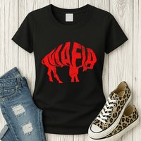 Wny Pride Faded Red Buffalo Womens T-Shirt
