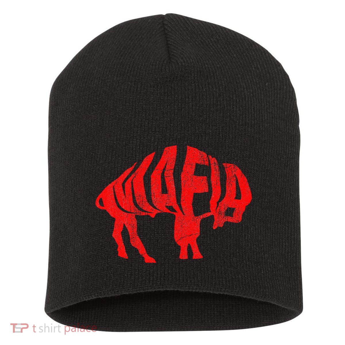 Wny Pride Faded Red Buffalo Short Acrylic Beanie