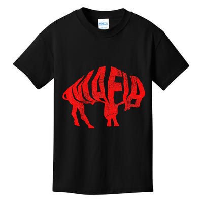 Wny Pride Faded Red Buffalo Kids T-Shirt