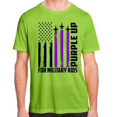 Wear Purple For Military Family Kids USA Flag Adult ChromaSoft Performance T-Shirt