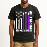 Wear Purple For Military Family Kids USA Flag Tall T-Shirt