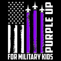 Wear Purple For Military Family Kids USA Flag Tall T-Shirt