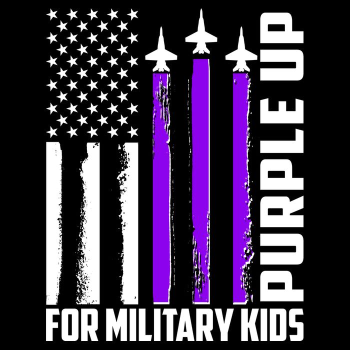 Wear Purple For Military Family Kids USA Flag Tall T-Shirt