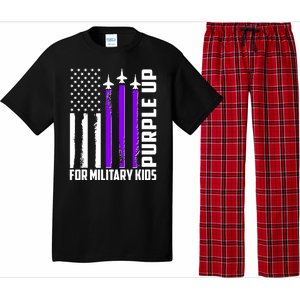 Wear Purple For Military Family Kids USA Flag Pajama Set