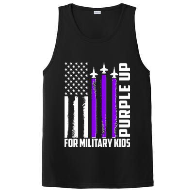 Wear Purple For Military Family Kids USA Flag PosiCharge Competitor Tank