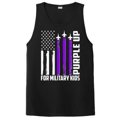 Wear Purple For Military Family Kids USA Flag PosiCharge Competitor Tank