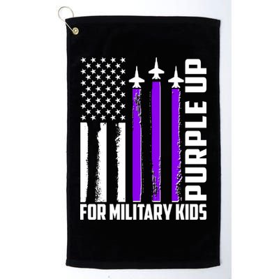 Wear Purple For Military Family Kids USA Flag Golf Towel