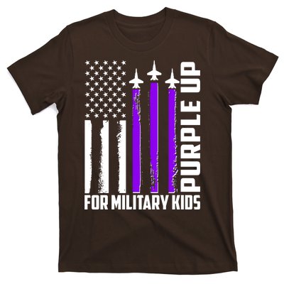 Wear Purple For Military Family Kids USA Flag T-Shirt