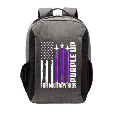 Wear Purple For Military Family Kids USA Flag Vector Backpack