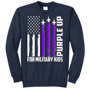 Wear Purple For Military Family Kids USA Flag Sweatshirt