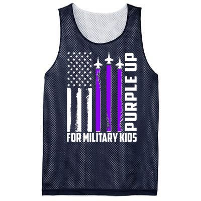 Wear Purple For Military Family Kids USA Flag Mesh Reversible Basketball Jersey Tank