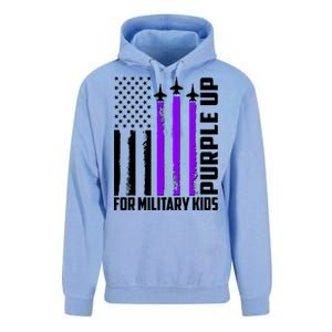 Wear Purple For Military Family Kids USA Flag Unisex Surf Hoodie