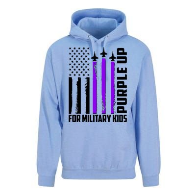 Wear Purple For Military Family Kids USA Flag Unisex Surf Hoodie