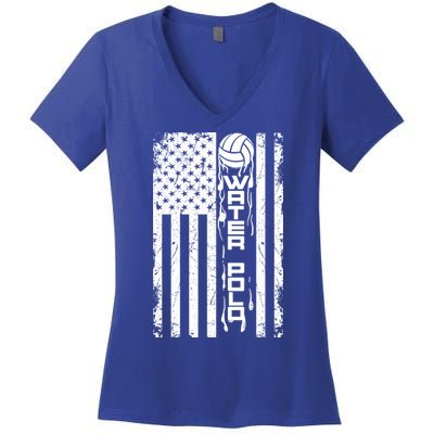 Water Polo Great Gift Cute Team Aquatic Sport Hood Usa Gift Women's V-Neck T-Shirt