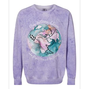 World Peace Gift Peace And Love Dove May Peace Take Flight Colorblast Crewneck Sweatshirt