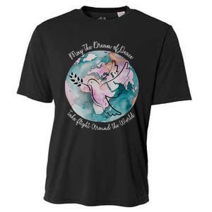 World Peace Gift Peace And Love Dove May Peace Take Flight Cooling Performance Crew T-Shirt