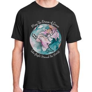 World Peace Gift Peace And Love Dove May Peace Take Flight Adult ChromaSoft Performance T-Shirt