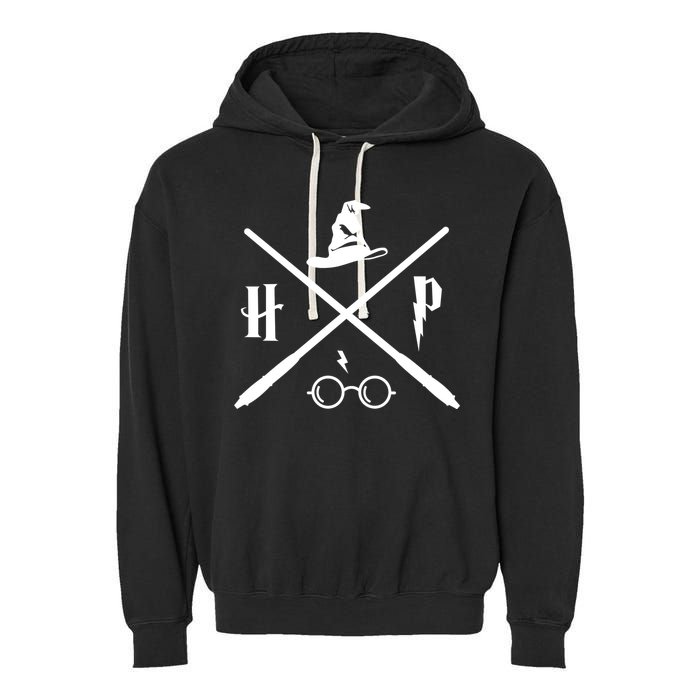Wizard Potter Glasses Move Symbol Garment-Dyed Fleece Hoodie