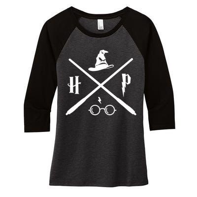 Wizard Potter Glasses Move Symbol Women's Tri-Blend 3/4-Sleeve Raglan Shirt