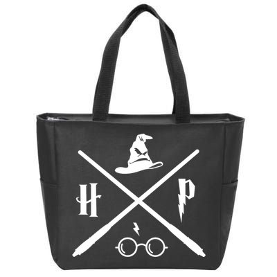 Wizard Potter Glasses Move Symbol Zip Tote Bag