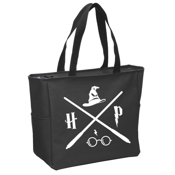 Wizard Potter Glasses Move Symbol Zip Tote Bag