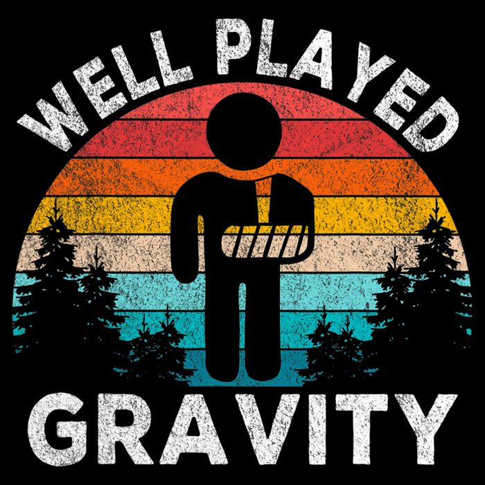 Well Played Gravity Get Well Soon Broken Arm Funny Surgery 16 in Basic Backpack