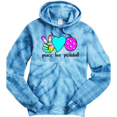 Womans Pickleballer Gift Peace Love Pickleball Tie Dye Tie Dye Hoodie