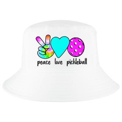 Womans Pickleballer Gift Peace Love Pickleball Tie Dye Cool Comfort Performance Bucket Hat