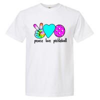 Womans Pickleballer Gift Peace Love Pickleball Tie Dye Garment-Dyed Heavyweight T-Shirt