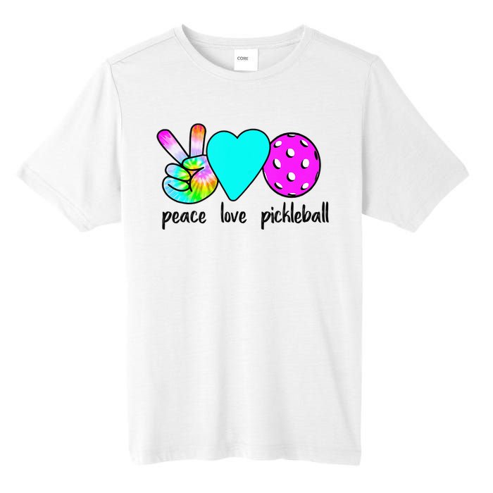 Womans Pickleballer Gift Peace Love Pickleball Tie Dye Tall Fusion ChromaSoft Performance T-Shirt