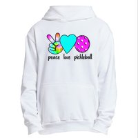 Womans Pickleballer Gift Peace Love Pickleball Tie Dye Urban Pullover Hoodie