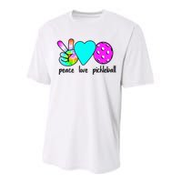 Womans Pickleballer Gift Peace Love Pickleball Tie Dye Performance Sprint T-Shirt