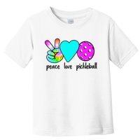 Womans Pickleballer Gift Peace Love Pickleball Tie Dye Toddler T-Shirt