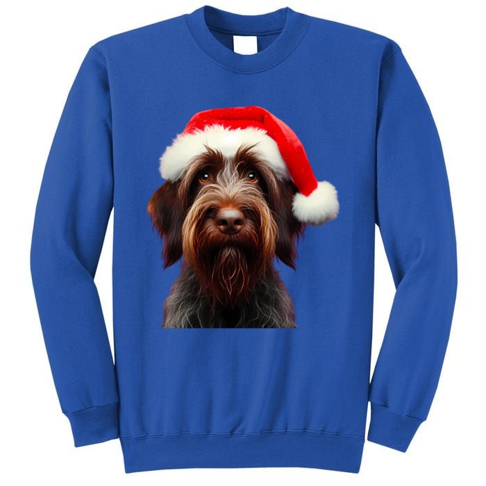 Wirehaired Pointing Griffon With Santa Hat Christmas Dog Mom Gift Sweatshirt