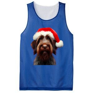 Wirehaired Pointing Griffon With Santa Hat Christmas Dog Mom Gift Mesh Reversible Basketball Jersey Tank